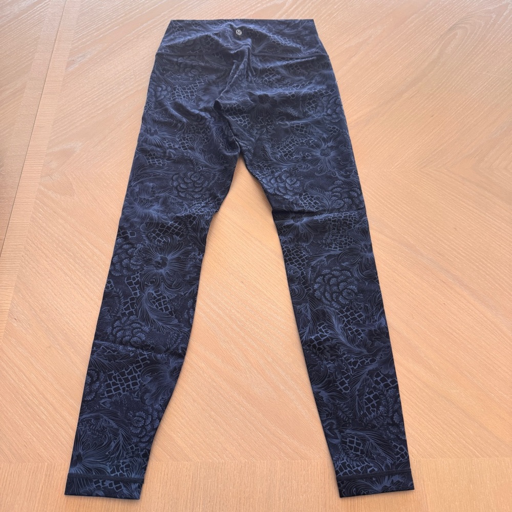 lululemon athletica Black Floral-Print High-Rise Leggings